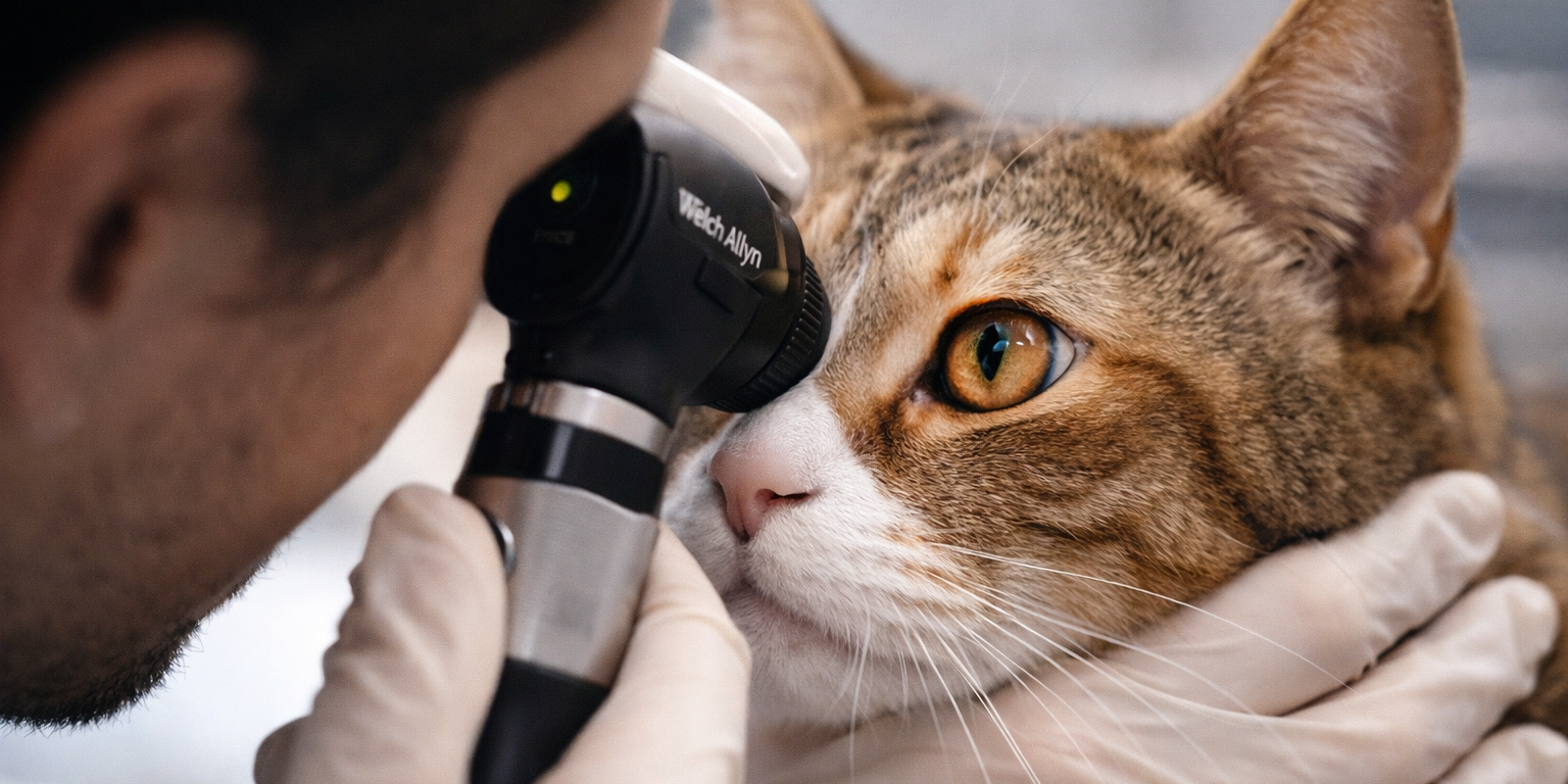 Specialist Eye Care for Pets | Charis Vets Bahrain Veterinary ophthalmology exam for cat in Bahrain | Charis Vets specialist eye care
