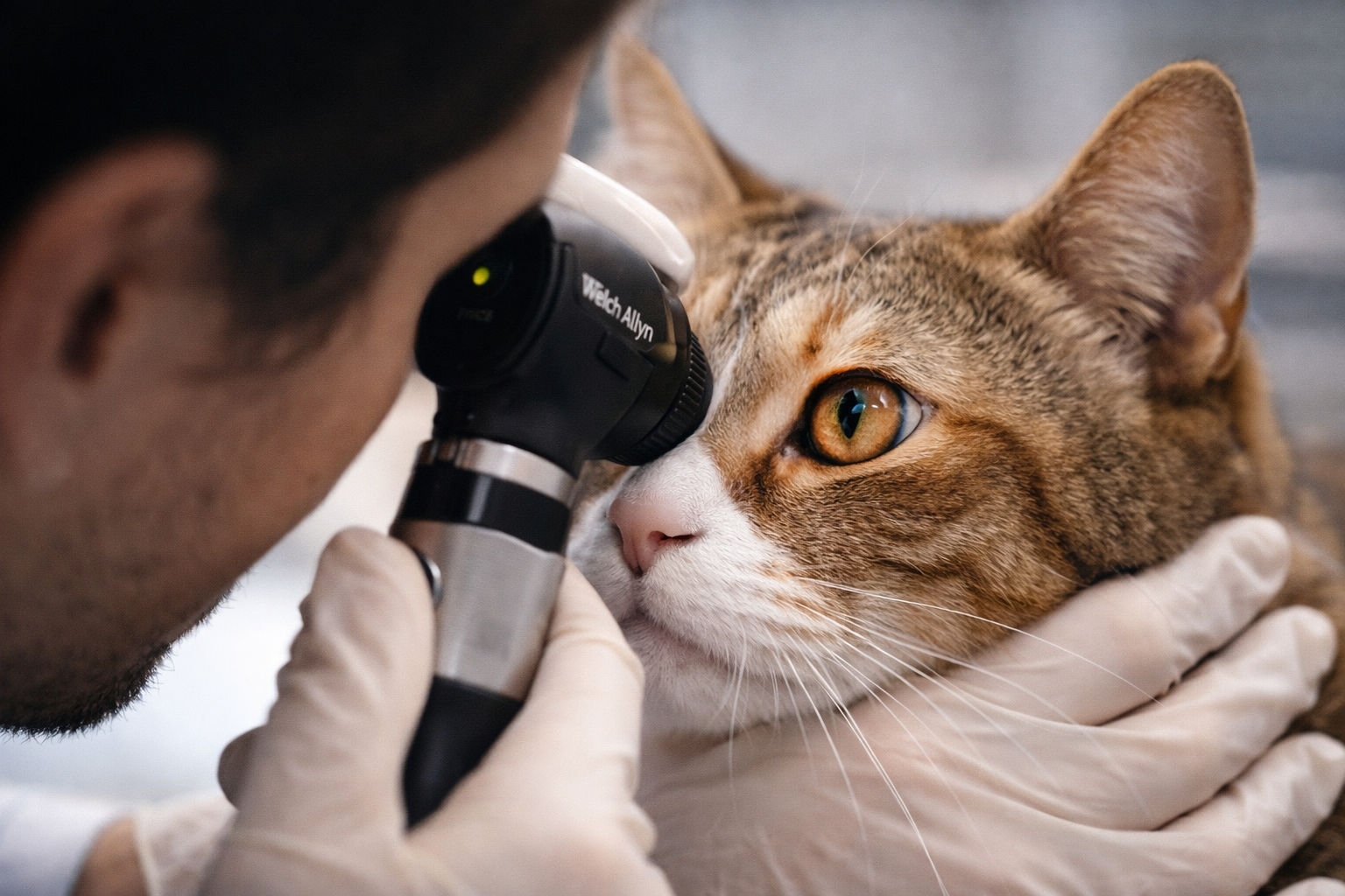 Specialist Eye Care for Pets | Charis Vets Bahrain Veterinary ophthalmology exam for cat in Bahrain | Charis Vets specialist eye care